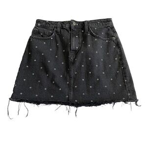 Current/Elliot Black Polka Dot Jean Skirt